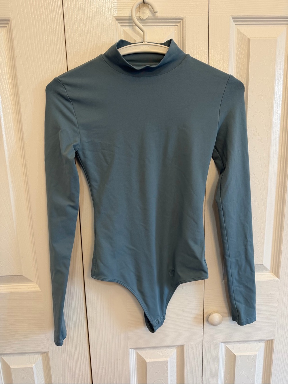 Babaton Contour Long Sleeve Mockneck Bodysuit Blue Size XS